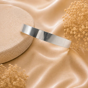 Simple Plain Design Flat kada for men 42 gm, silveradda