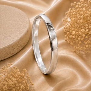 Sterling Silver Plain Kada for Men | Silveradda