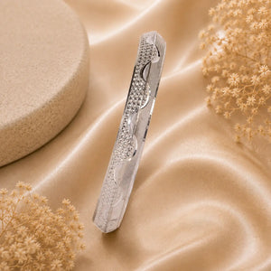 V-Shaped Silver Kada For Men | 925 Sterling Silver Men's Punjabi Kada | Silveradda