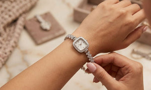 Luxury Silver-Tone Crystal Bracelet Watch – Silveradda