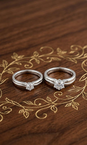 Sterling Silver Solitaire Couple Ring Set – Elegant & Timeless Designs | Silveradda
