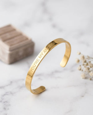 Minimal Engraved Silver Kada You're My Anchor | Silveradda