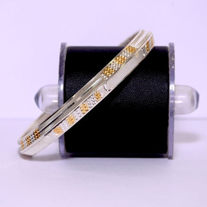 Gold Polished Silver Kada For Men | Pure Silver Men's Kada | Silveradda