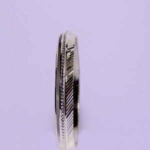 Side lining v-shaped kada for men fine silver Silveradda