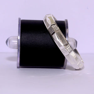 Designed v-shaped kada for men fine silver Silveradda