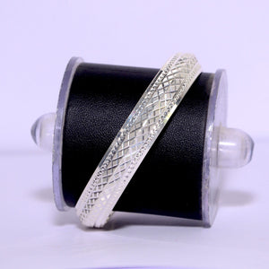 V-Shape Dot Design Silver Kada for Men | 925 Silver Kada – Silveradda
