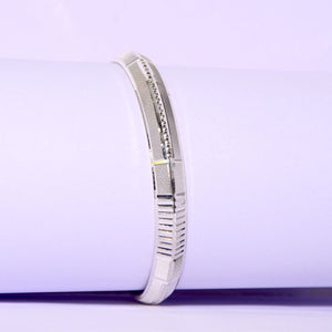 Lining Dot Design Silver Kada For Men | 925 Sterling Silver Men's Kada | Silveradda
