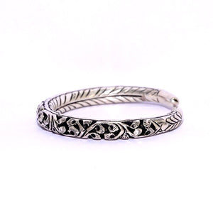 Silver Oxidised Kada | Silver Rajasthani Pattern Kada Silveradda