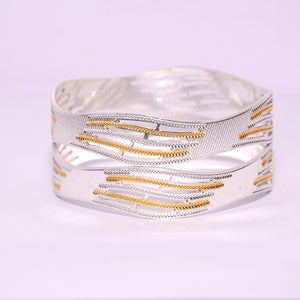 Bangle Laser cut Golden Polished for women Silveradda