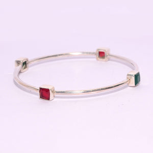 925 Sterling Silver Kada for Women | Square Stone Designs – Silveradda