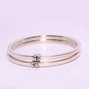 Plain sterling silver kada for women