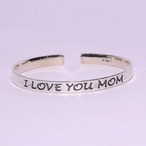 I Love You Mom Silver kada For Men And Women | Unisex Silver Kada | Silveradda