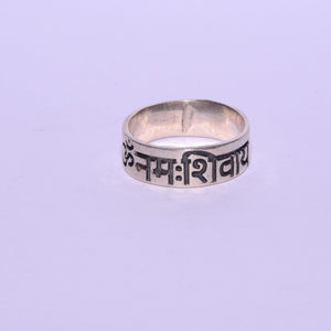 Silver Men's Ring Om Engraved Ring Silveradda
