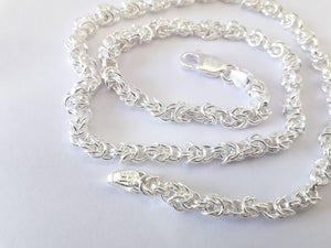 Silver Byzantine Chain for Men | Designer Woven Silver Chain | Silveradda
