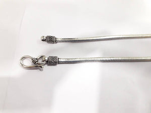 Silver Chain For Men | Plain Chain With Black Polished silveradda