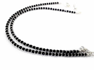 Black stone silver payal Silveradda
