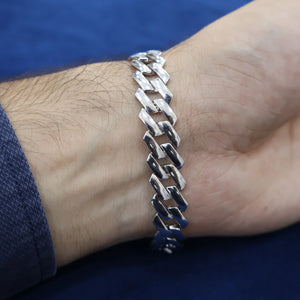 925 Silver Cuban Link Chain Bracelet for Men | Solid & Stylish Design by Silveradda