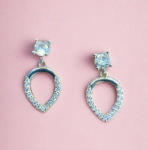 925 Sterling Silver CZ Hanging Earrings for Women | Silveradda