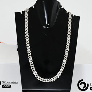 925 Sterling Silver Cuban Link Chain for men | Cuban Chain Men's Sterling Silver With Diamonds