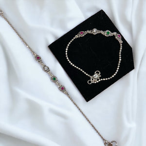 925 Sterling Silver Enamel Anklets for Women and Girls | Silveradda