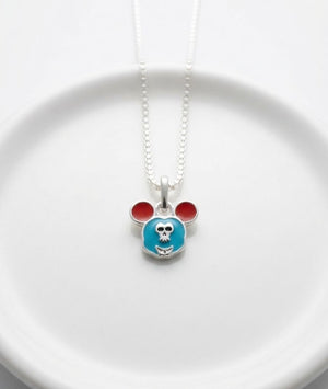 925 Sterling Silver Funky Mickey Cartoon Skull Pendant for Kids Silveradda