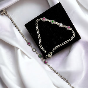 925 Sterling Silver Modern Style Enamel Anklets for Women and Girls | Silveradda