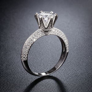 925 Silver Solitaire Diamond Ring for Women | Silveradda