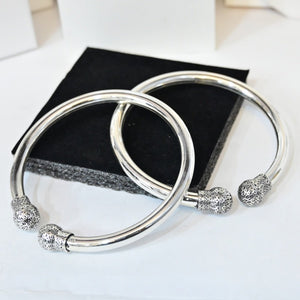 Ball Silver Ankle Leg Kada | 925 Solid Silver Mirror Finish Leg Kada