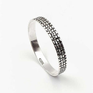 Black Radium Solid Brick Design Silver Kada for Men | Pure 925 Silver Kada – Silveradda