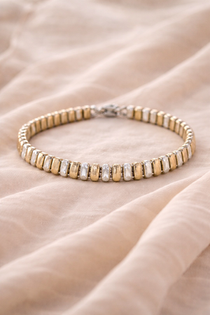 Premium Two Tone Designer Bracelet in Silver Finish | Silveradda