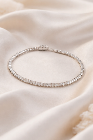Baguette Stone Tennis Bracelet for Women | Silveradda