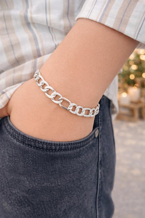 Silver Chain Bracelet for Men 925 | Bold Oval Link | Silveradda