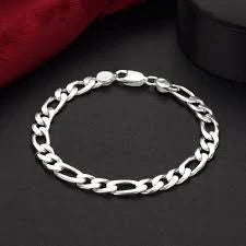 Classic Figaro Link Silver Bracelet for Men | Silveradda