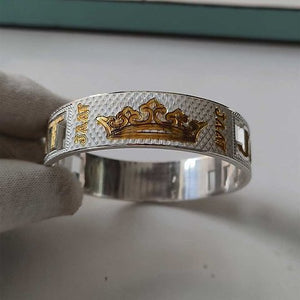 Cross-Cut Oxidized Silver Kada for Men – 50 g 925 Silver