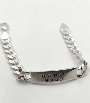 Custom Name Silver Bracelet for Men – 35 gm  Sterling by Silveradda