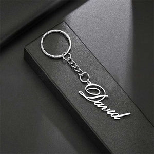 Customised Name Silver keychain for keys Silveradda