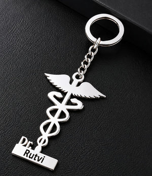 Customised Doctor Name Sign Keychain for men & women Gifting Keychain Silveradda