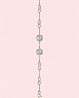 Delicate Zircon Link 925 Silver Bracelet for Women | Silveradda