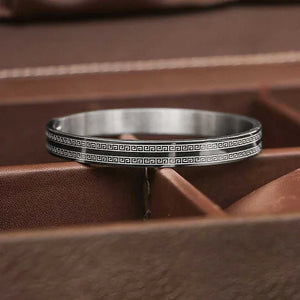 Double-Sided Versace Design Pure 925 Silver Kada for Men | Highway Style Silver Kada by Silveradda