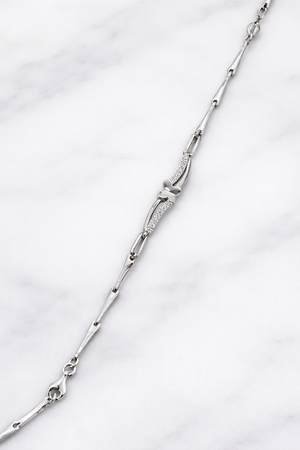 Elegant Curve CZ 925 Sterling Silver Bracelet for Women | Silveradda