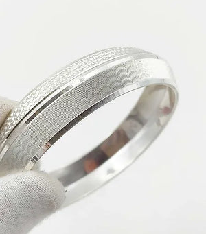 Fancy dotted side design v-shape silver kada for men | 100 Gram Kada