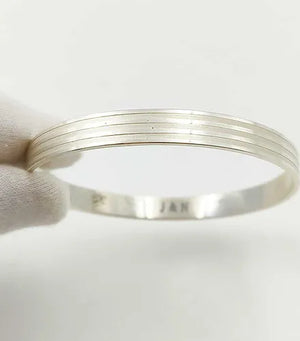 Fancy 3 Deep Lines Pure Silver Kada 50 gm | Silveradda