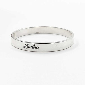 Fancy Signature Style Customised Name Pure Silver Kada For Men 30 Gm | Silveradda