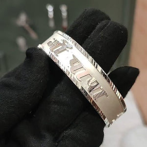 HINDI MAA PAPA Flat Design Pure Silver Kada for Men 70 gm, silveradda