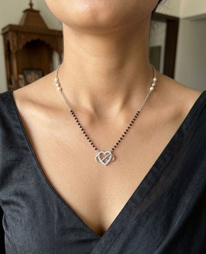 Heart Infinity Mangalsutra in 925 Sterling Silver | Silveradda