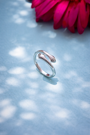 Hug Design Silver Ring for Women | Adjustable Minimalist Jewelry | Silveradda