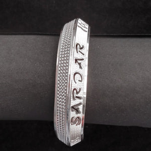 Silver Name Kada | Customised Silver Name Kada | Personalised Silver Name Design Kada | Silver Solid Kada