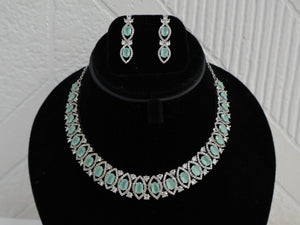 Silveradda 92.5 Italian Sterling Silver Green Necklace for Women