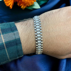 Iced Out Diamond 925 Pure Silver Bracelet For Men's | Silveradda