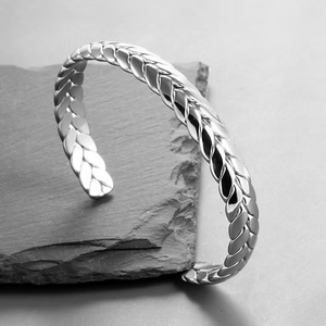 Leaf Casting Design Silver Kada for men 50 gm